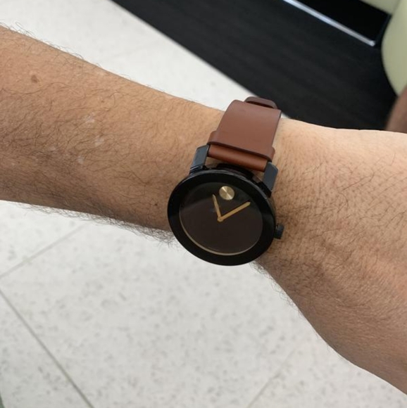 Movado Bold Watch with Brown and Black Straps